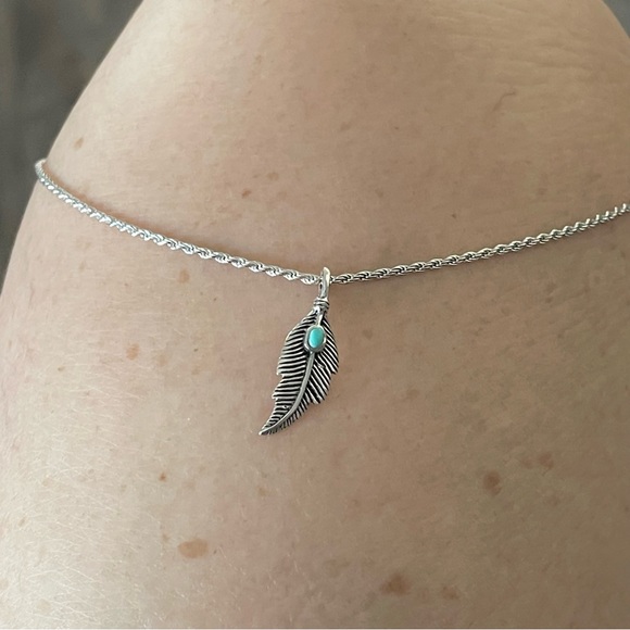 Sterling Silver Small Feather Necklace, Silver Chain, Bird Necklaces, Angle Wing - Picture 7 of 10